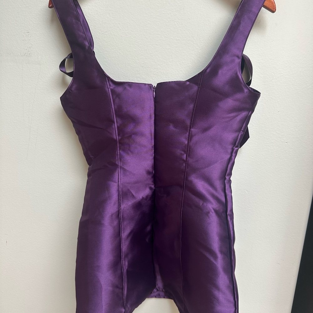 NWT Current Mood Rich Purple Satin Dress - Picture 4 of 5